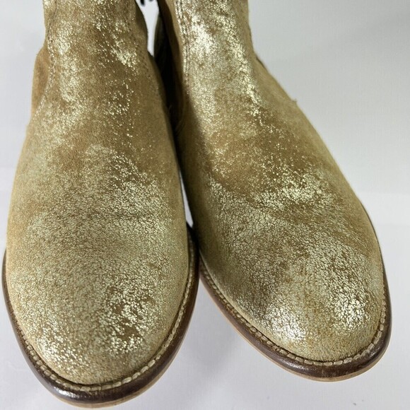 Seychelles Antropología Lucky Penny Distressed Metallic Gold Ankle Boot Size 6.5 - Picture 5 of 12